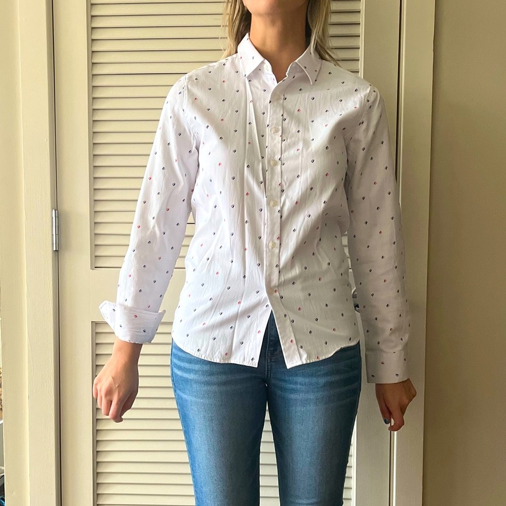 sailboat red/white/blue button up